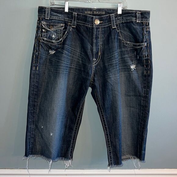 MEK Denim Men’s size W 40 denim jeans shorts Jorts baggy Skater - Picture 2 of 16